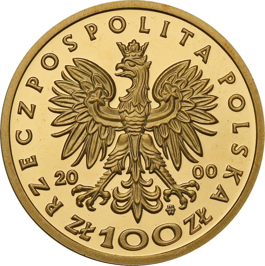 III RP. 100 złotych 2000 Królowa Jadwiga